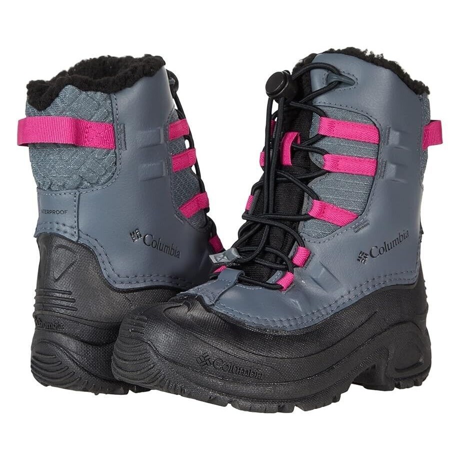 Columbia Bugaboot Celsius Snow Boots Kids Girls 11 Gray Pink New